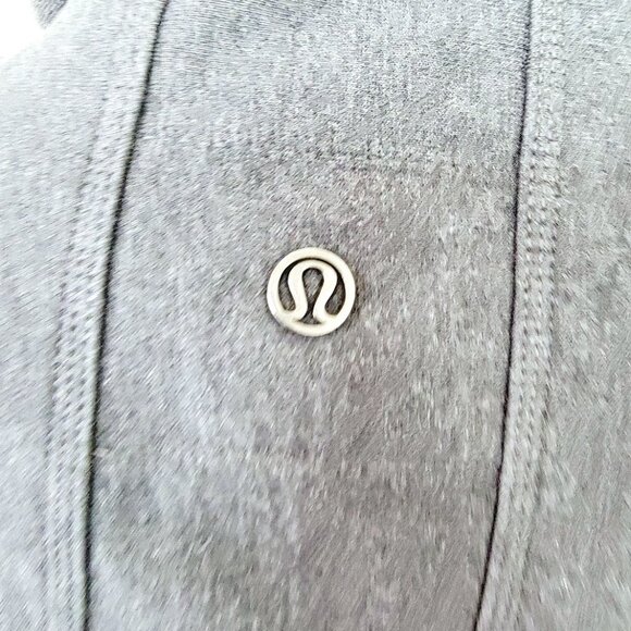 Lululemon Women's Heathered Black Virasana Blanket Wrap Full-Zip Jacket Size 12 - Picture 8 of 11